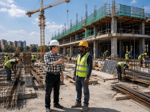 Khảo sát công trường cùng người lao động